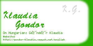 klaudia gondor business card