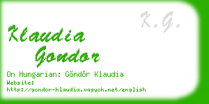 klaudia gondor business card